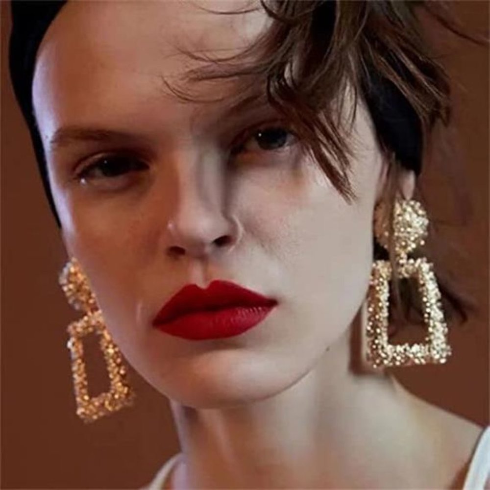 Geometric Statement Earrings Set - Picture 5 of 7